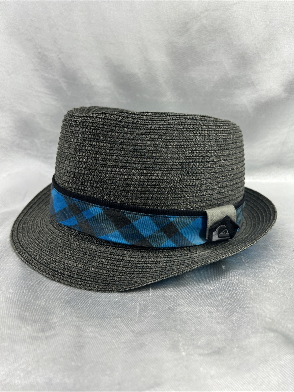 Quiksilver Plaid Fedora Hat in Gray & Blue